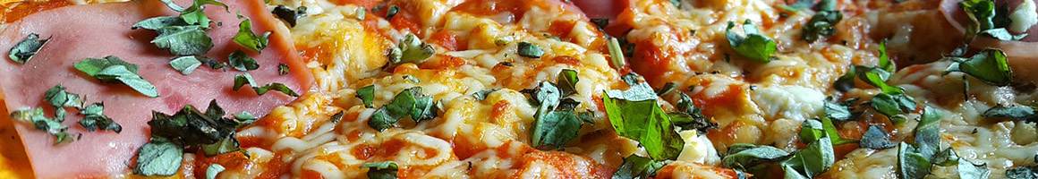 Eating Pizza at Slice Pizza Bar restaurant in New London, CT.